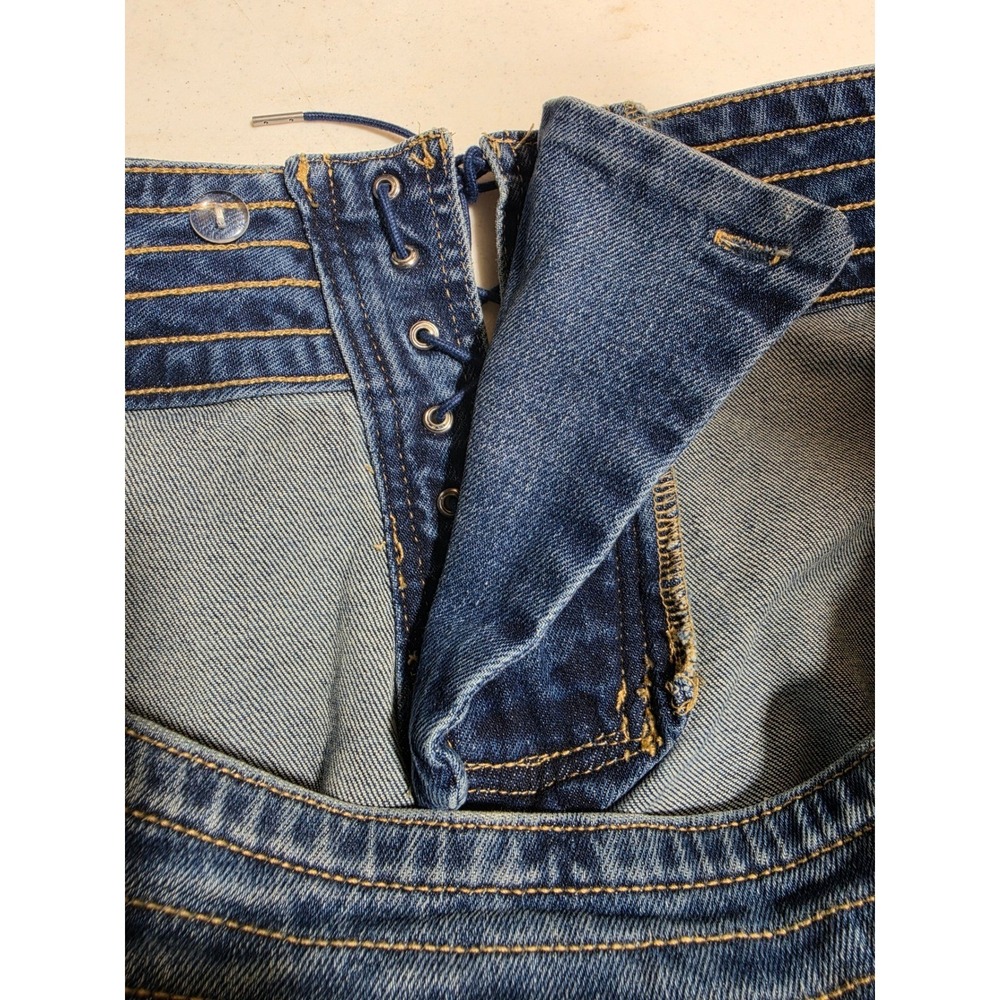 Jessica Simpson Marlin Lace Up Wide Leg Jeans Medium Wash Blue Denim Womens 16 - Picture 4 of 12